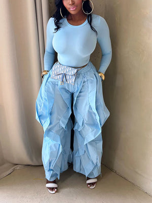Sleek Top Windbreaker Pleated Pants Set