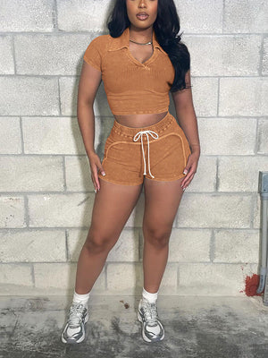Mineral Crop Top Short Set