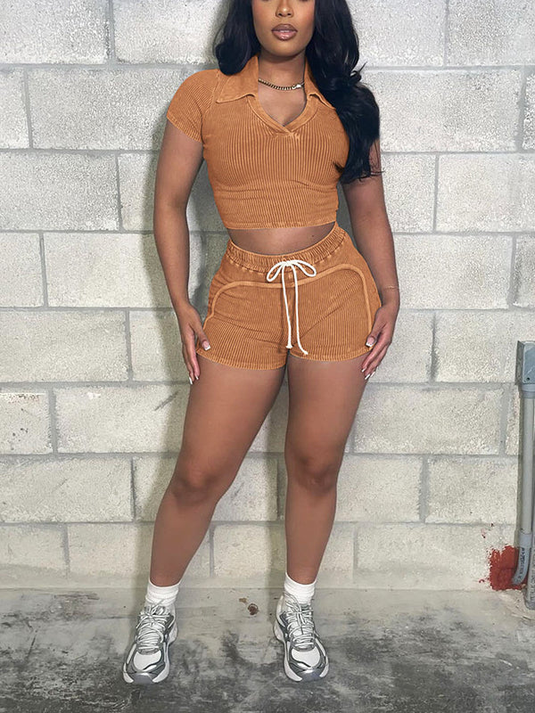 Mineral Crop Top Short Set