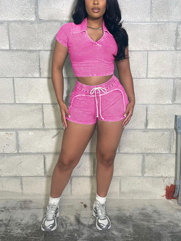 Mineral Crop Top Short Set