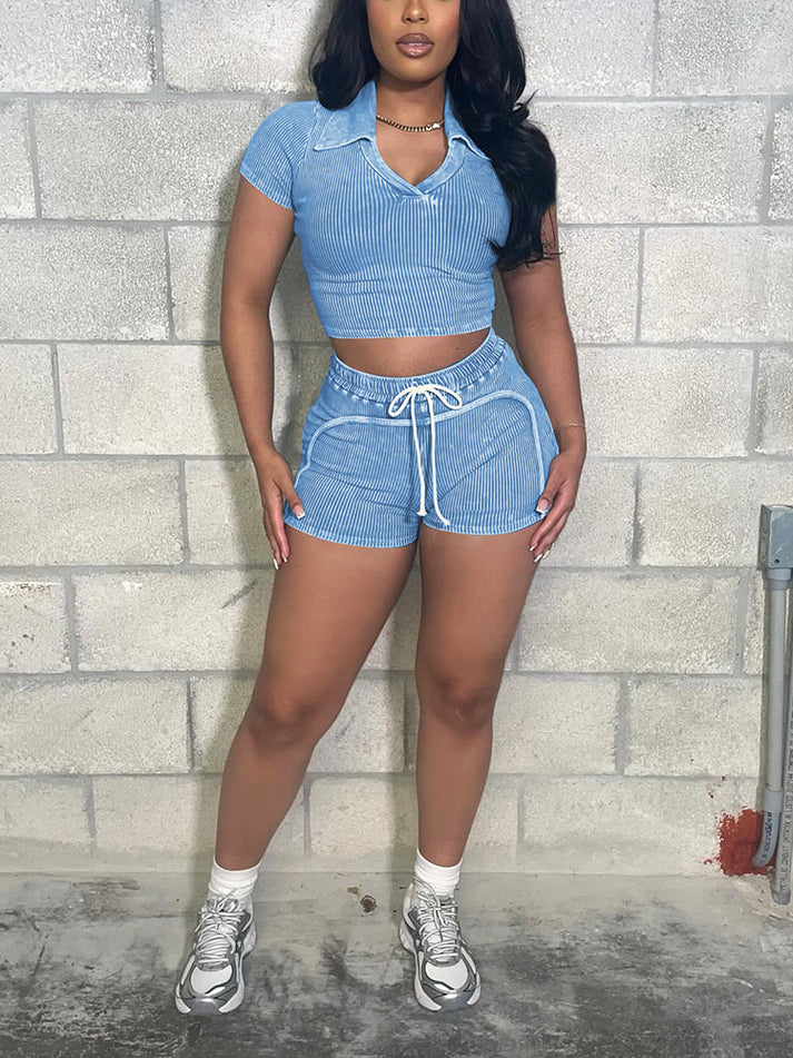 Mineral Crop Top Short Set