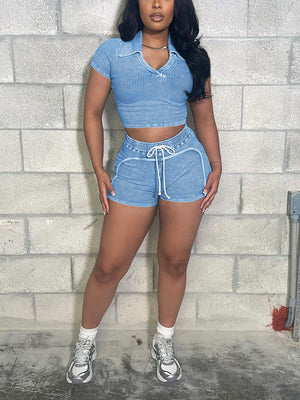 Mineral Crop Top Short Set