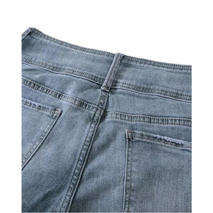 Retro Side Button Mid Rise Flares Jeans