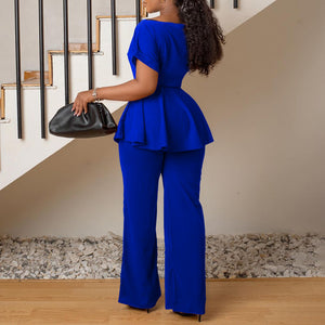 Tie Waist High Waisted Wide Leg Set