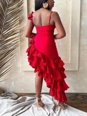 Statement Asymmetrical Ruffled Dresses