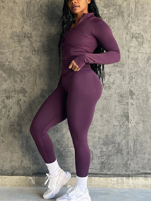Seamless Activewear Jacket Leggings Set