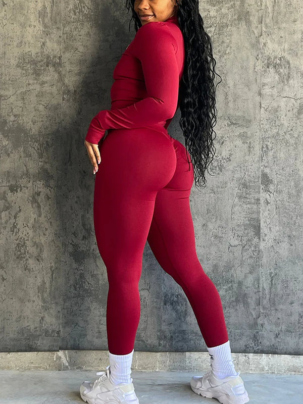 Seamless Activewear Jacket Leggings Set
