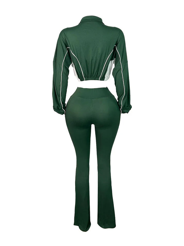 Vibrant Jacket Flared Pants Set