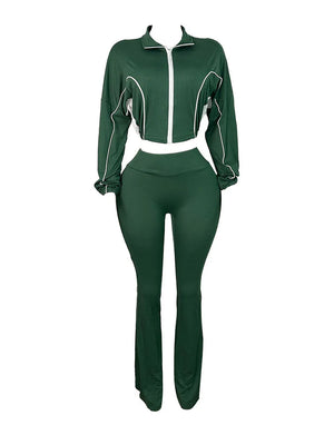 Vibrant Jacket Flared Pants Set