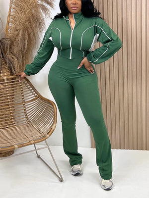 Vibrant Jacket Flared Pants Set