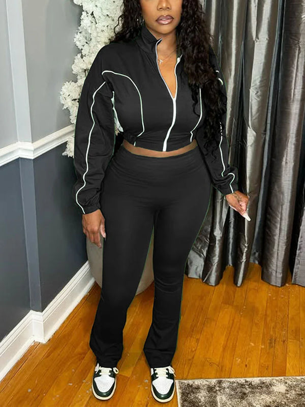 Vibrant Jacket Flared Pants Set