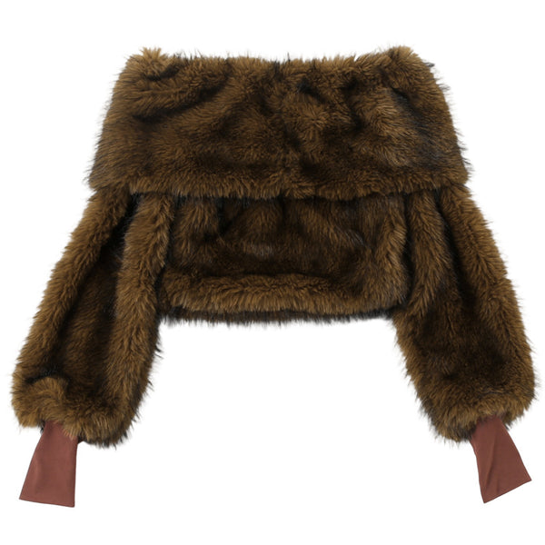Fuzzy One-Shoulder Top