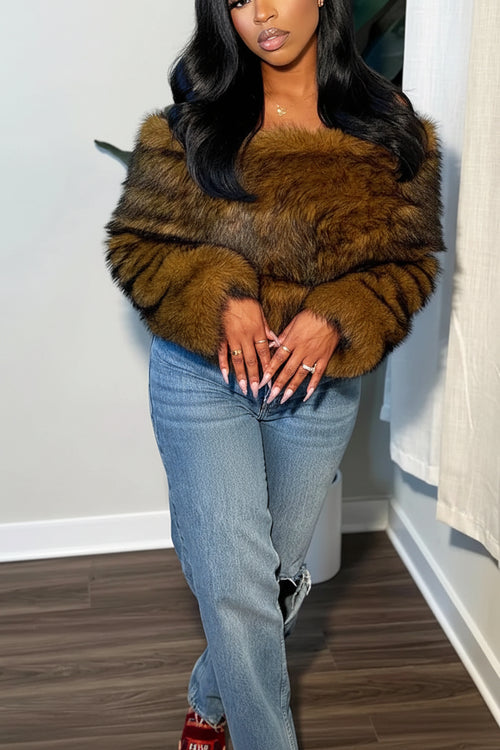 Fuzzy One-Shoulder Top