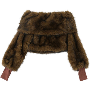 Fuzzy One-Shoulder Top