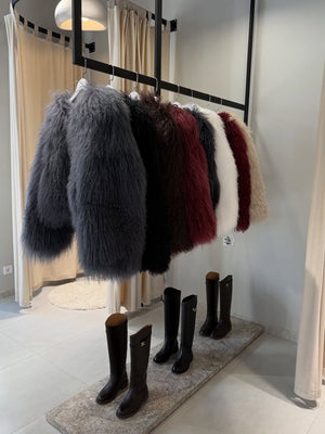 Cloud Mongolian Fur Jacket