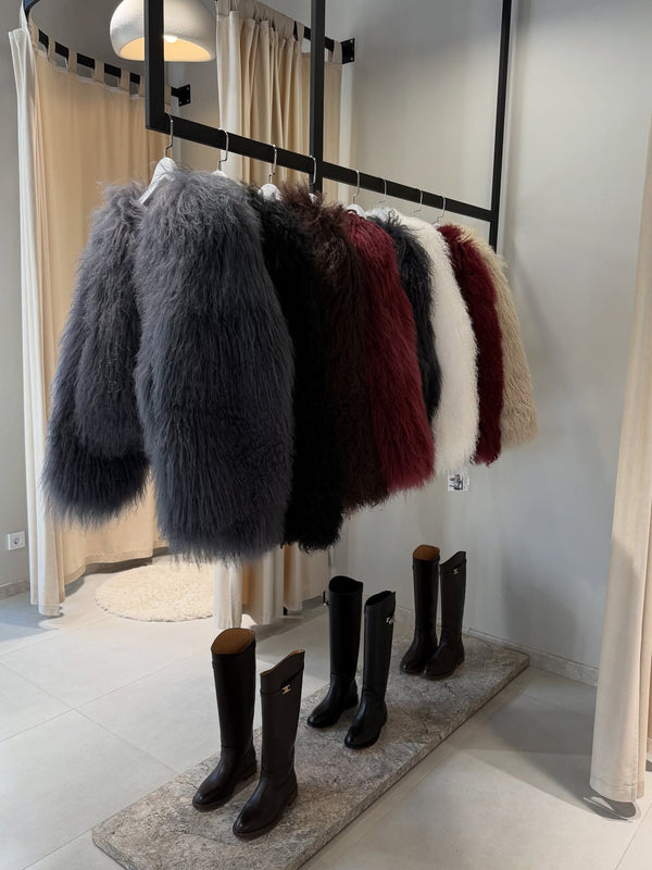 Cloud Mongolian Fur Jacket