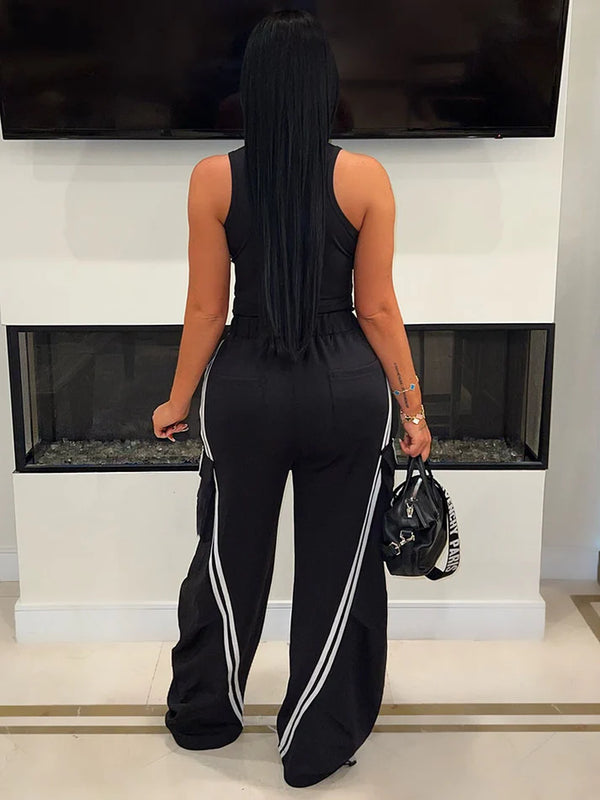 Denim Contrast Cargo Pants