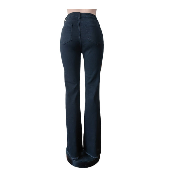 Cow Print Flared Jeans