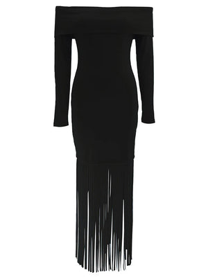 Off Shoulder Fringe Dresses