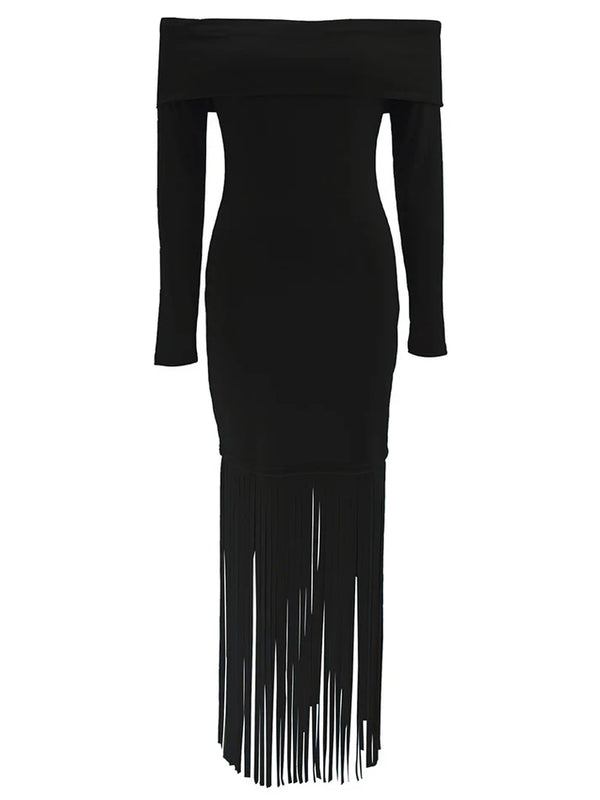 Off Shoulder Fringe Dresses