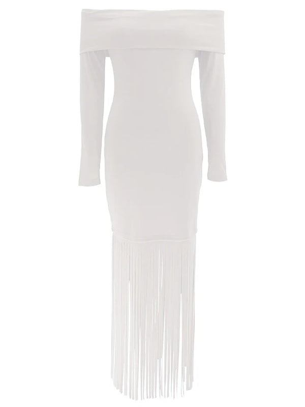 Off Shoulder Fringe Dresses