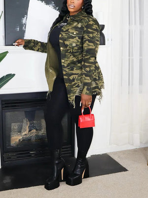 Camouflage Distressed Jacket