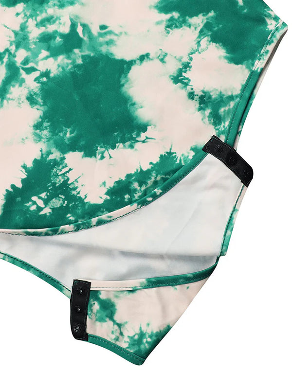 Tie Dye Bodysuit Fringe Pants Set