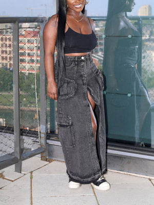 Denim Cargo Skirts
