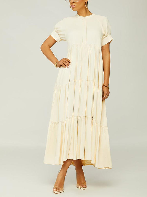 Solid Color Ruffle Dresses