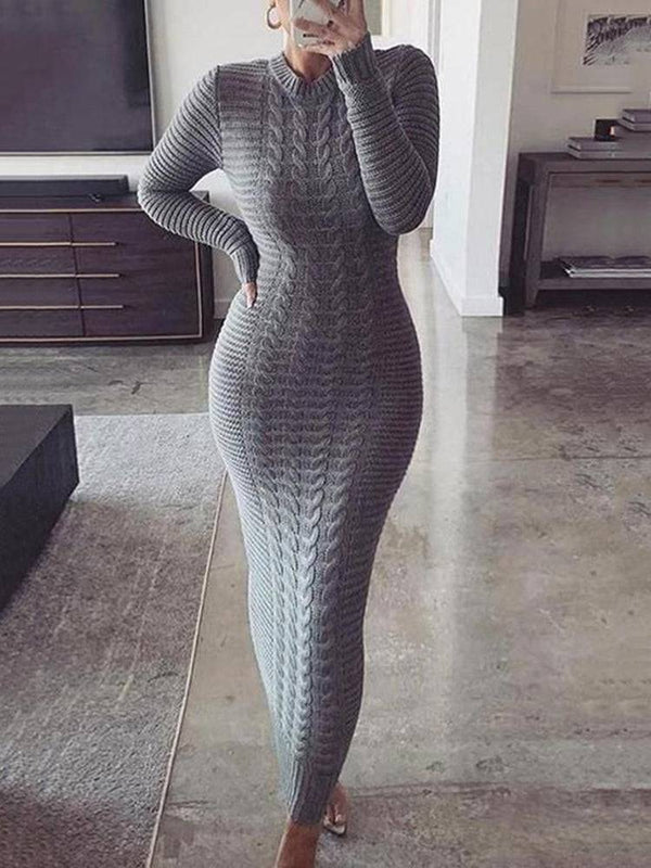 Knitted Bodycon Maxi Sweater Dresses