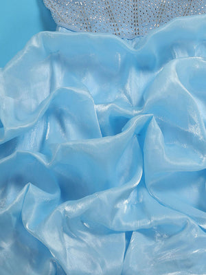 Rhinestone Mesh Ruffle Dresses