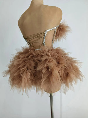 Gorgeous Rhinestone Tulle Party Dresses