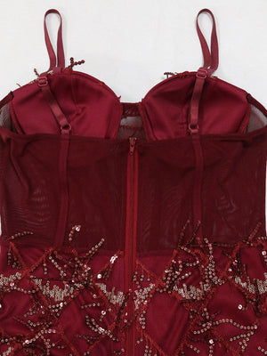 Sequin Fringed Gown Maxi Dresses