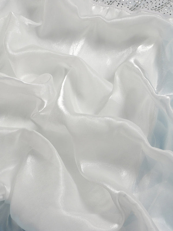 Rhinestone Mesh Ruffle Dresses