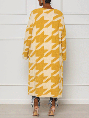 Fur Houndstooth Cardigans