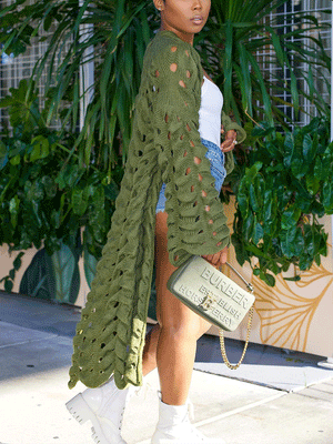 Wool Knitted Hollow Out Cardigans