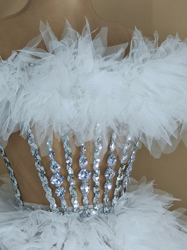 Gorgeous Rhinestone Tulle Party Dresses