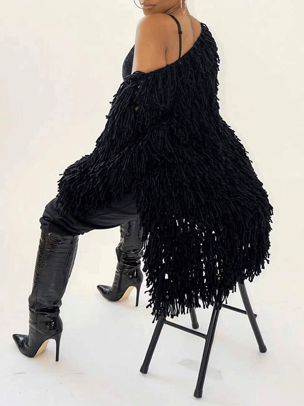 Fringe Knitted Sweater Cardigans
