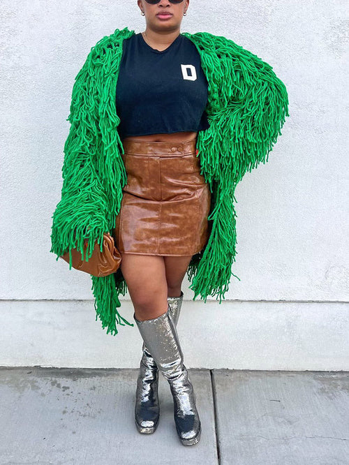 Fringe Knitted Sweater Cardigans