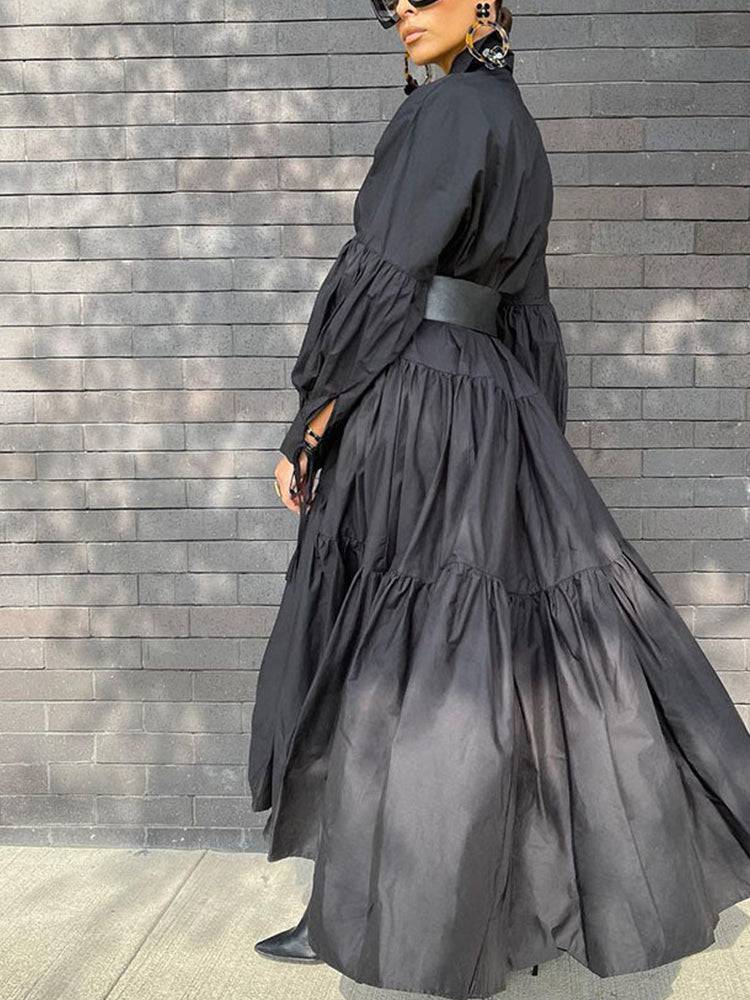 Loose Solid Long Shirt Dresses