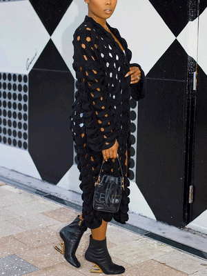 Wool Knitted Hollow Out Cardigans