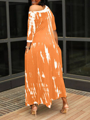 Tie Dye Print Irregular Dresses