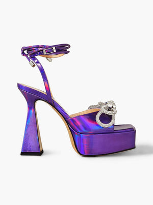 Sparkling Bow Platform Heels