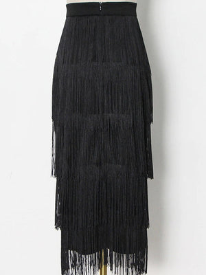 High Waisted Fringe Skirts