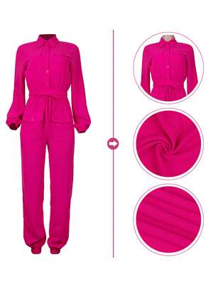 V Neck Long Sleeve Solid Jumpsuits