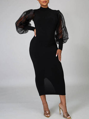 Elegant Mesh Long Sleeve Dresses