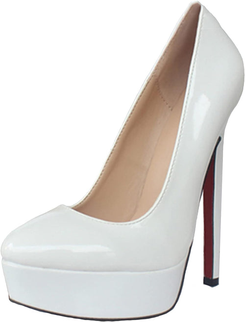 YM & Dancer S46 Sexy Pointed Toe High Heels 18CM Stiletto Fashion White Pumps Fetish High Heels Sexy Stripper Club Pole Dancing Shoes Size 36-46