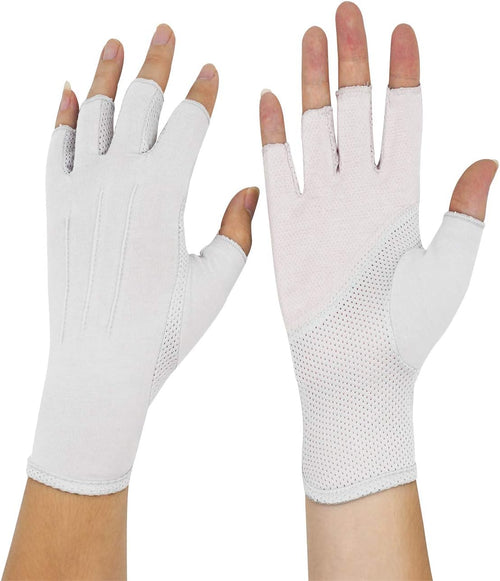 YM & Dancer G79 Mens Summer UV Protection Half Finger Outdoor Hiking Driving Cycling Riding Cotton Breathable Sunblock Gloves