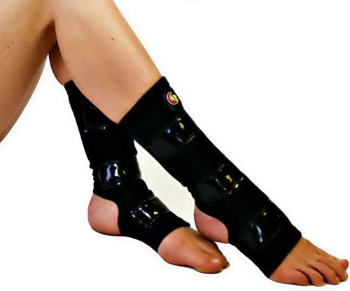 YM & Dancer G02 Black Pole Dancing Ankle Protectors with Tack Strips for Gripping The Pole (1 Pair)